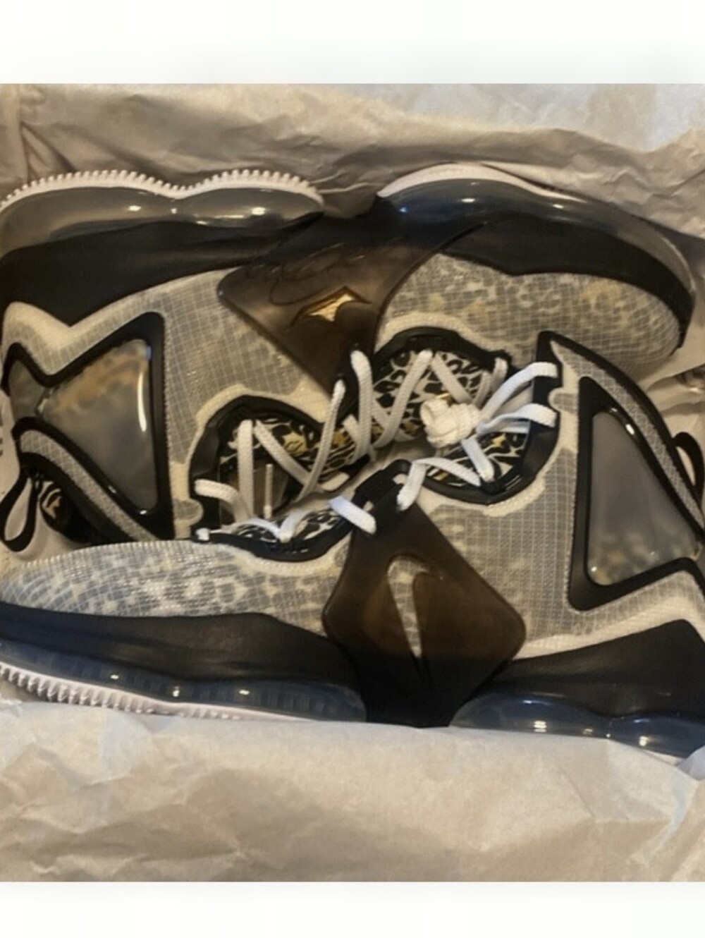 Nike Black Graphic LeBron Shoe Box Lid with Subtle Silver Accents